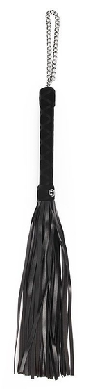 Черная многохвостая плеть-флоггер - 40 см. - фото, цены