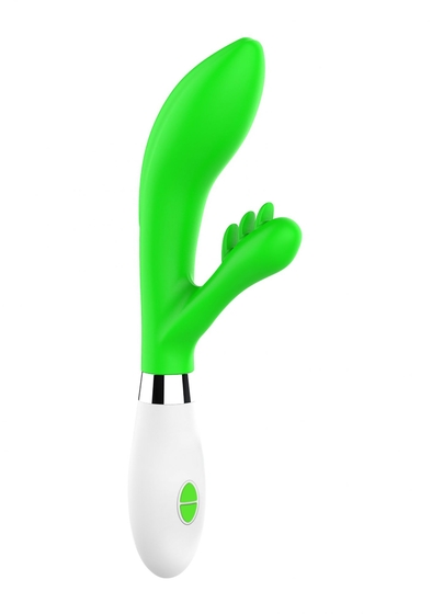 Зеленый вибратор-кролик Agave - 23 см. - фото, цены
