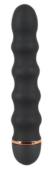 Чёрный вибратор Bendy Wavy с волнами на тельце - 17 см. - фото, цены