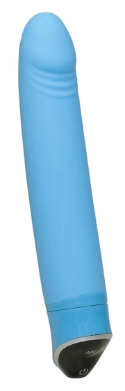 Голубой вибратор Smile Happy - 22 см. - фото, цены