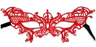 Красная ажурная маска Бабочка - фото, цены