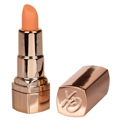 Золотистый вибратор-помада с оранжевым мягким кончиком Hide Play Rechargeable Lipstick - фото, цены