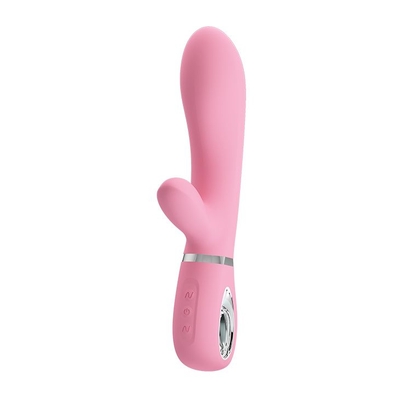 Нежно-розовый вибратор-кролик Thomas с мягкой головкой - 20,5 см. - фото, цены