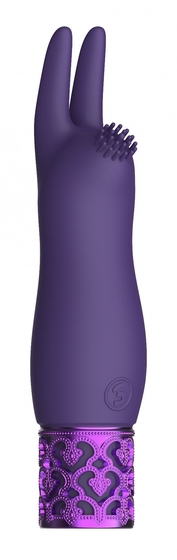 Фиолетовая перезаряжаемая вибпоруля Elegance - 11,8 см. - фото, цены