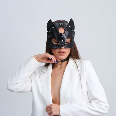 Эротический набор «Строгая киска»: маска и чокер - фото, цены