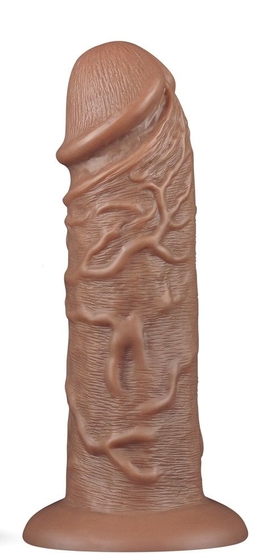 Коричневый фаллоимитатор Cubby dildo - 26,6 см. - фото, цены