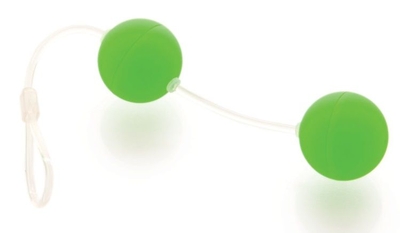 Зеленые вагинальные шарики на прозрачной сцепке - фото, цены
