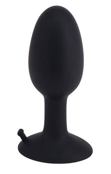 Черная анальная втулка со смещенным центром тяжести Roll Play Small - 7 см. - фото, цены