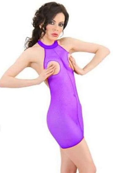 Обтягивающее мини-платье с вырезами на груди - фото, цены