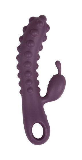 Фиолетовый вибромассажер Smon №1 с бугорками - 21,5 см. - фото, цены