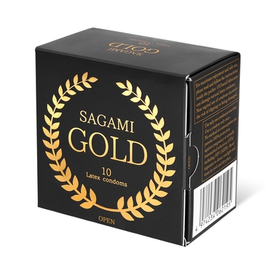 Золотистые презервативы Sagami Gold - 10 шт. - фото, цены