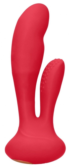 Красный вибратор G-Spot and Clitoral Vibrator Flair - 17,5 см. - фото, цены