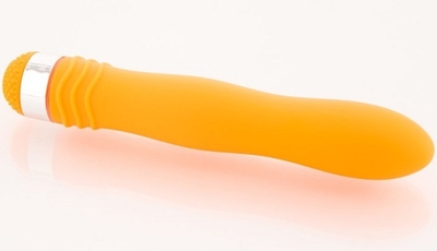 Оранжевый водонепроницаемый вибратор - 18 см. - фото, цены