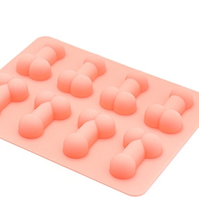 Розовая силиконовая форма с фаллосами - фото, цены