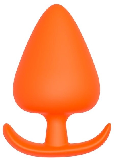 Оранжевая анальная пробка Plug With T-handle - 13,4 см. - фото, цены