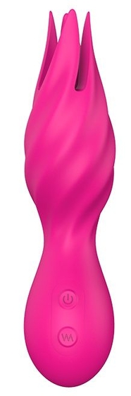 Розовый клиторальный стимулятор Fluttering Tulip - 14,5 см. - фото, цены