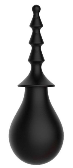Чёрный силиконовый анальный душ-елочка - фото, цены