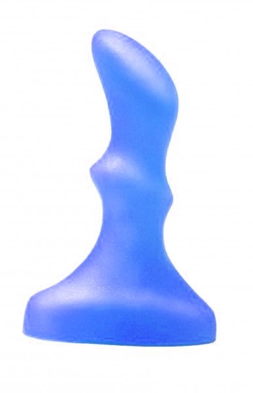 Синий гелевый плаг изогнутой формы - 10 см. - фото, цены