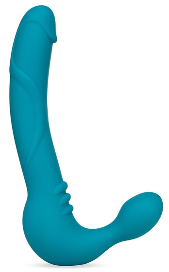 Бирюзовый безремневой страпон Luna Strapless Silicone Dildo - 22,86 см. - фото, цены