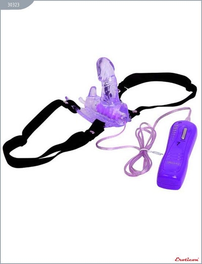 Фиолетовый клиторальный стимулятор-бабочка с 7 режимами вибрации - фото, цены