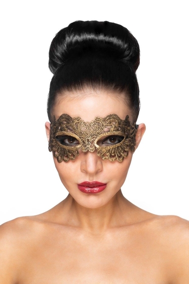 Золотистая карнавальная маска Антарес - фото, цены