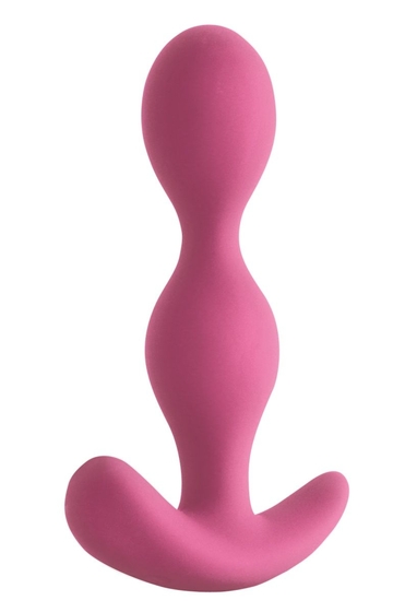 Розовая силиконовая анальная пробка-елочка Ace Ii Plug - 10,2 см. - фото, цены