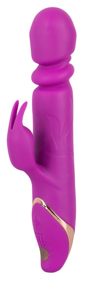 Фиолетовый вибратор с клиторальным стимулятором Julie Lovetoys - 21,5 см. - фото, цены