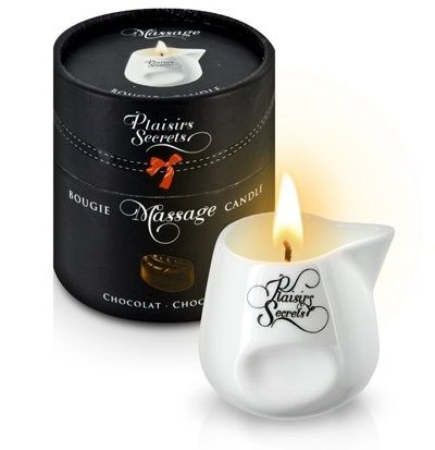 Массажная свеча с ароматом шоколада Bougie de Massage Gourmande Chocolat - 80 мл. - фото, цены