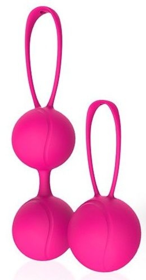 Набор из 2 розовых вагинальных шариков с петельками - фото, цены