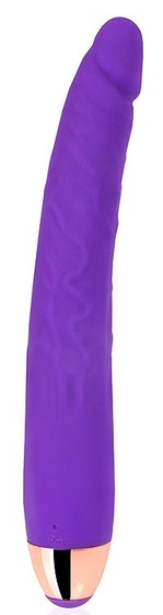 Фиолетовый изогнутый реалистичный вибратор - 18 см. - фото, цены