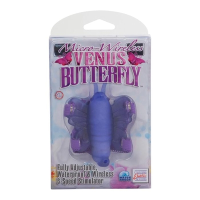 Фиолетовая вибробабочка на ремешках Micro Wireless Venus Butterfly - фото, цены