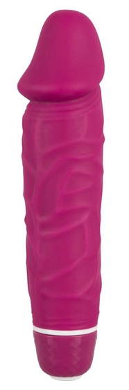 Ярко-розовый вибратор-реалистик Vibra Lotus - 15,5 см. - фото, цены