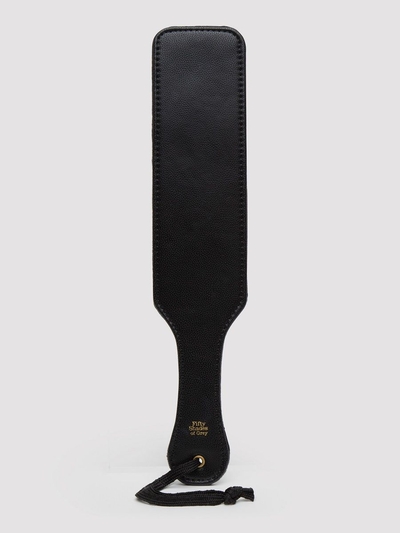 Черная шлепалка Bound to You Faux Leather Spanking Paddle - 38,1 см. - фото, цены