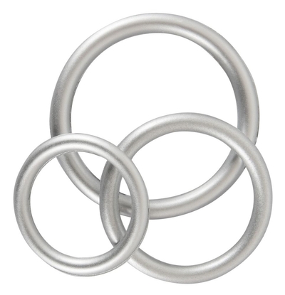 Набор из 3 эрекционных колец под металл Metallic Silicone Cock Ring Set - фото, цены