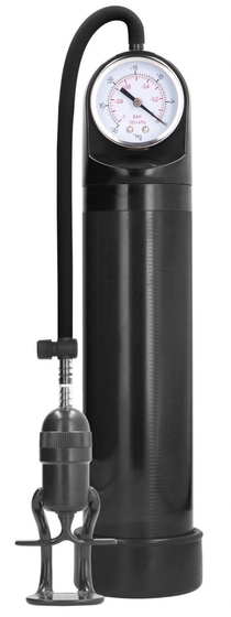 Черная вакуумная помпа с манометром Deluxe Pump With Advanced Psi Gauge - фото, цены