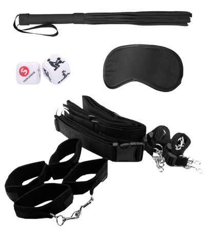 Черный игровой набор бдсм Bondage Belt Restraint System - фото, цены