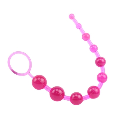 Розовая анальная цепочка с колечком Sassy Anal Beads - 26,7 см. - фото, цены