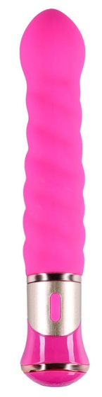 Ярко-розовый спиралевидный вибратор - 21 см. - фото, цены