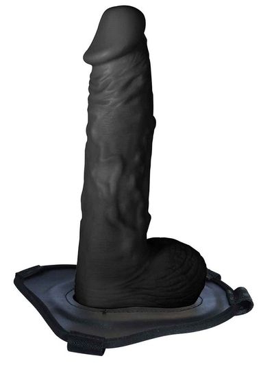 Черный поясной полый фаллоимитатор Lust Hollow Strap-On - 23 см. - фото, цены