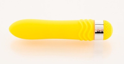 Желтый водонепроницаемый вибратор - 14 см. - фото, цены