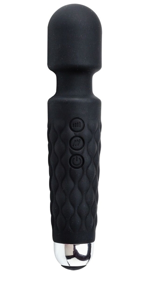 Черный перезаряжаемый wand-вибратор - 20,5 см. - фото, цены
