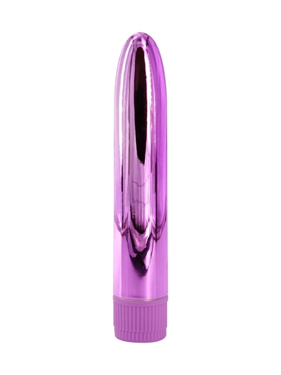 Лиловый глянцевый пластиковый вибратор - 14 см. - фото, цены