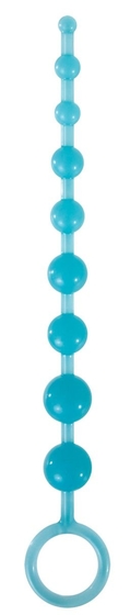 Голубая анальная цепочка-елочка Pleasure Beads - 30 см. - фото, цены