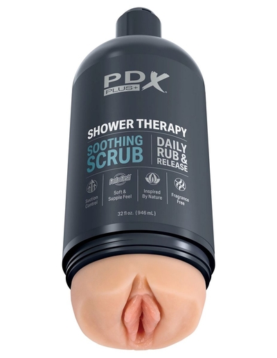 Телесный мастурбатор-вагина Shower Therapy Soothing Scrub - фото, цены