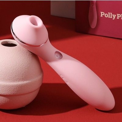 Розовый мембранный вибростимулятор клитора Polly Plus - 16,8 см. - фото, цены