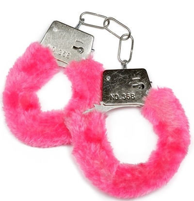 Металлические наручники с розовой опушкой и ключиком - фото, цены