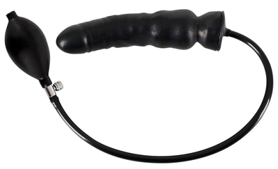 Чёрный надувной фаллоимитатор из латекса Inflatable Latex Dildo - 20 см. - фото, цены