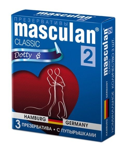 Презервативы Masculan Classic 2 Dotty с пупырышками - 3 шт. - фото, цены