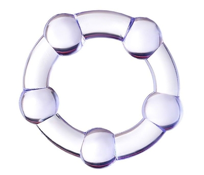 Фиолетовое эрекционное кольцо на пенис с бусинами - фото, цены