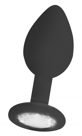 Черная анальная пробка с прозрачным кристаллом Diamond Butt Plug - 7,3 см. - фото, цены